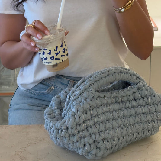 Cleo Clutch handle in “denim”