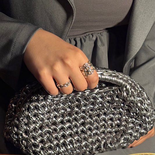 Metallic sky grey Cleo